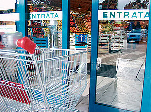 Automatik-Schiebetür Supermarkt